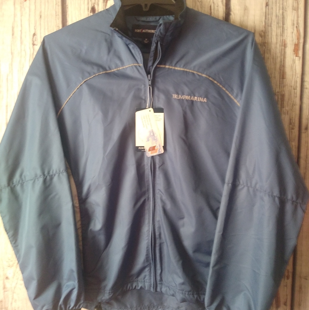 NWT Trump Marina Port Authority Velocity Jacket Blue Zip Drawstring Vented (M)